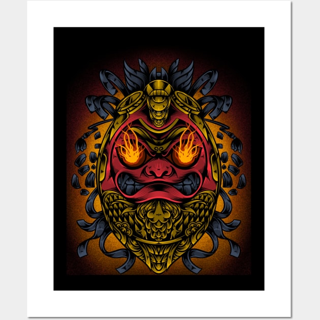 daruma doll anger Wall Art by Bayuktx